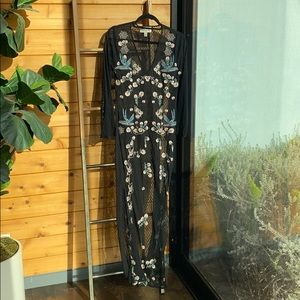 Cleobella Black & Floral Sheer Dress
